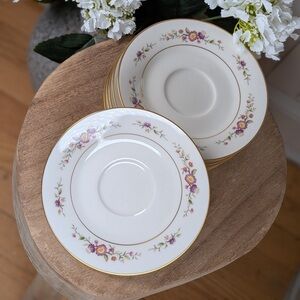 Noritake Floral Gold-Accented Saucers